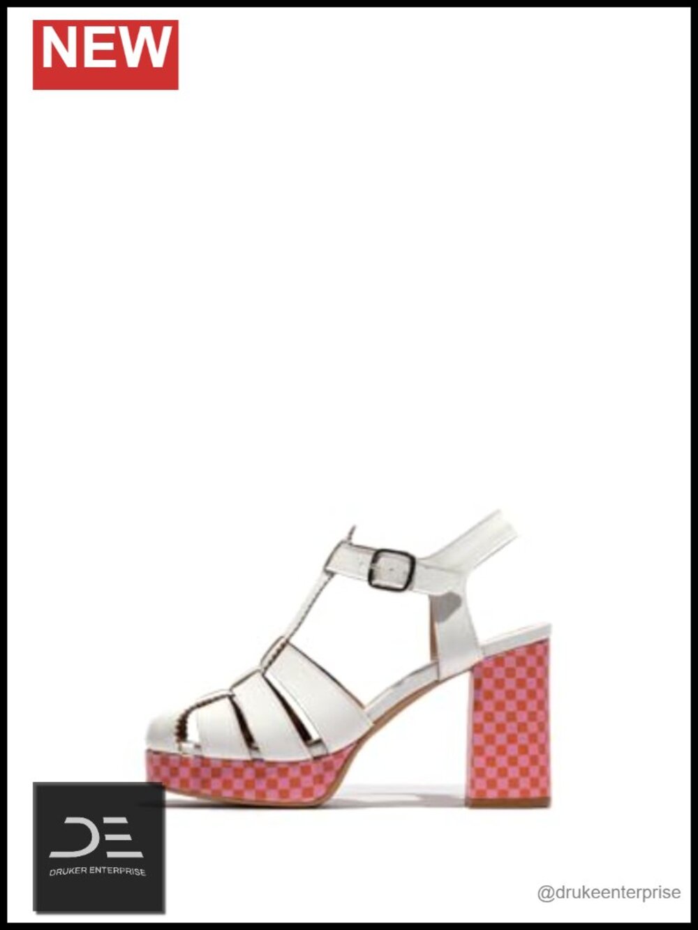 Women's Leather Heeled Platform Sandals Open Toe Casual